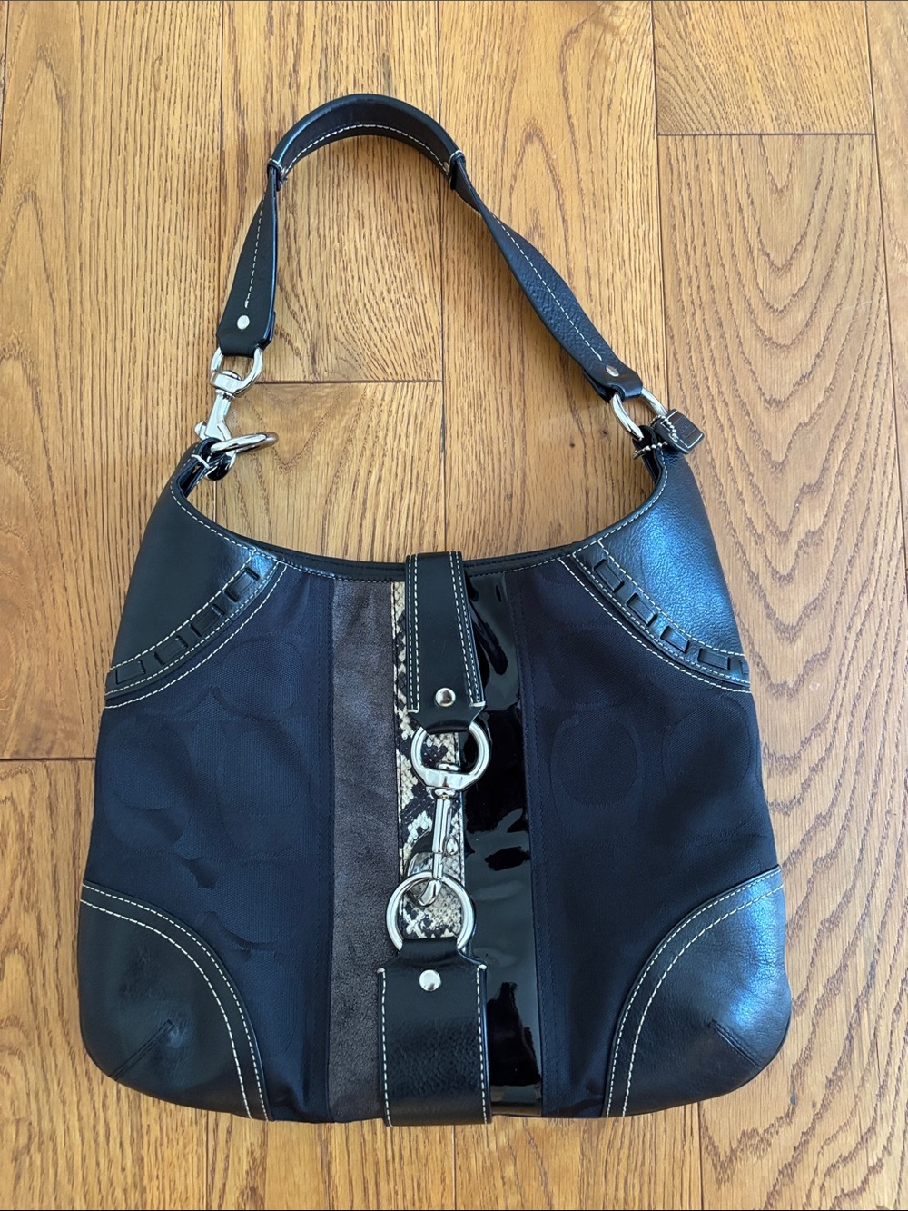 Coach Vintage Hamptons Black Hobo Shoulder Handbag
